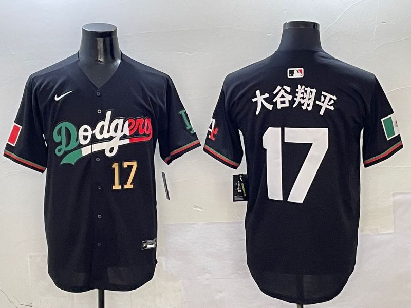 Men Los Angeles Dodgers #17 Ohtani Black Mexico Nike 2025 MLB Jersey style 2